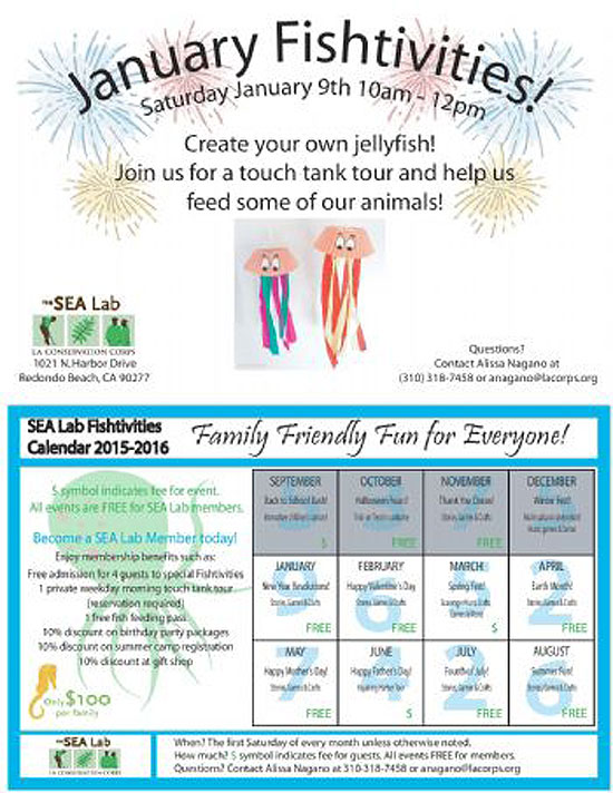 January Fishtivities at SEA Lab (Image Courtesy of LA Conservation Corp's SEA Lab)