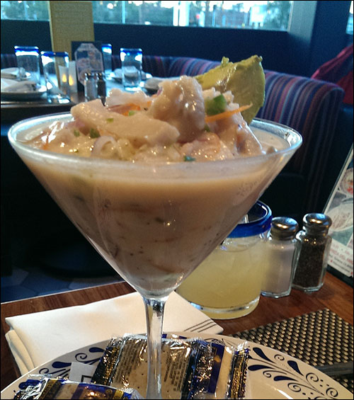 Ceviche in a martini glass at Frida Mexican Cuisine at Del Amo Fashion Center (Photo by South Bay Events)